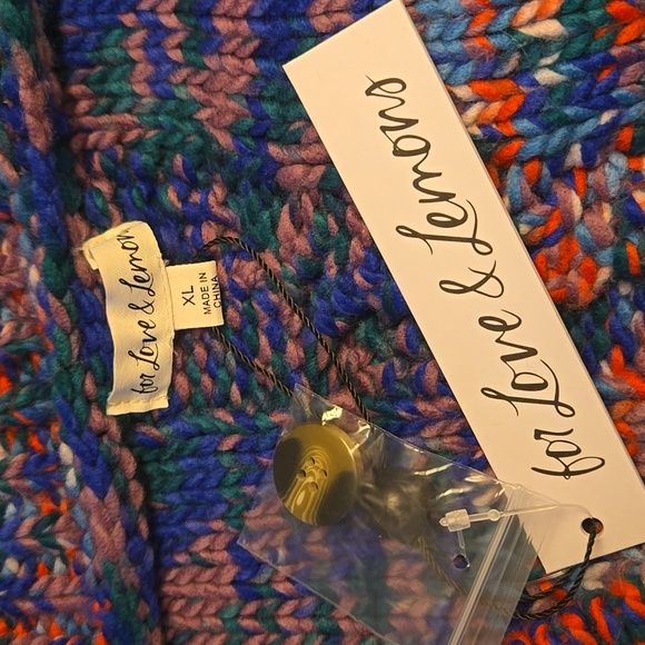 For Love & Lemons Multicolor Cable Cardigan Sz: XL NWT - Picture 3 of 6